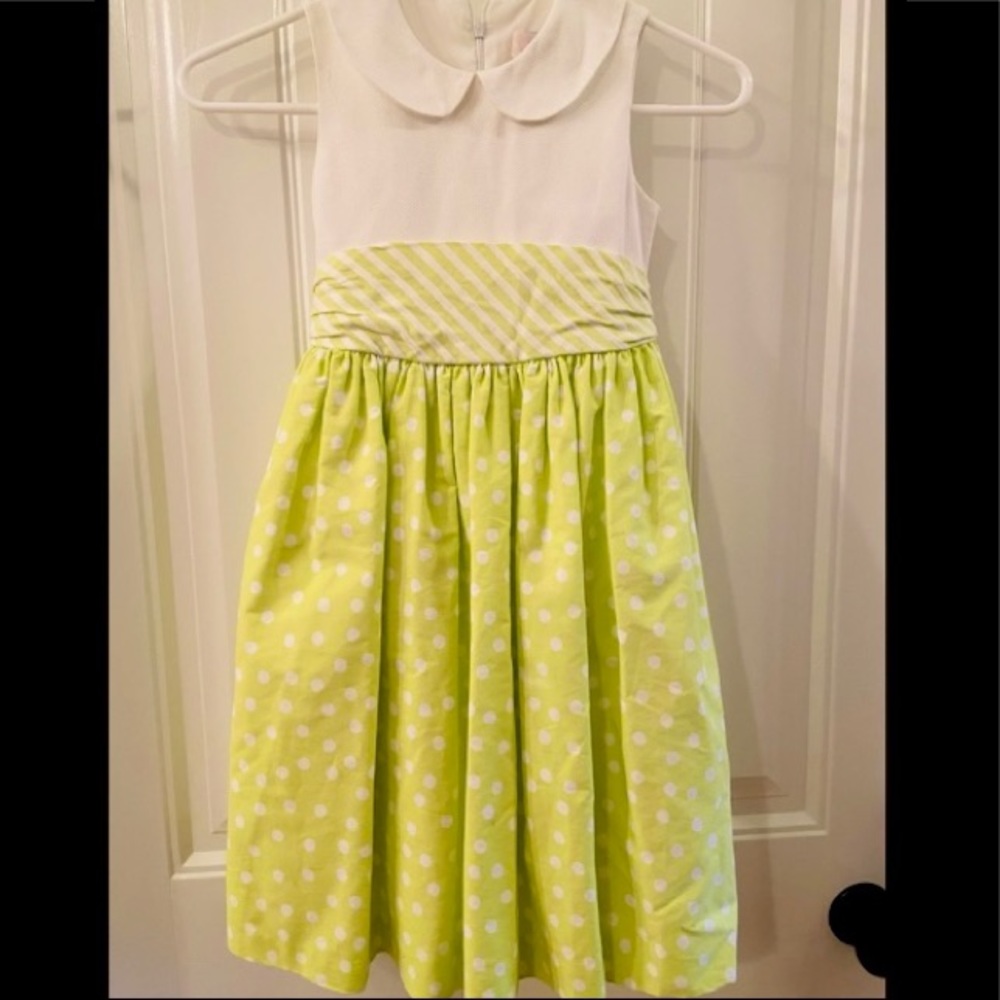 ✔️ Dorissa Lime Green & White Girls Dress Size 5